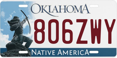 OK license plate 806ZWY