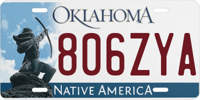 OK license plate 806ZYA