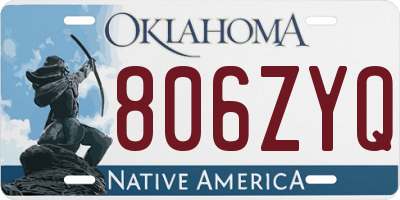 OK license plate 806ZYQ