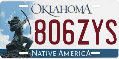 OK license plate 806ZYS