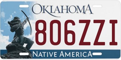 OK license plate 806ZZI