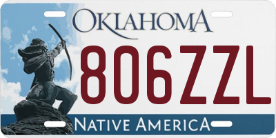 OK license plate 806ZZL