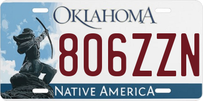 OK license plate 806ZZN