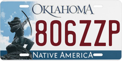 OK license plate 806ZZP