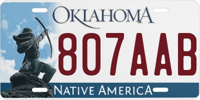 OK license plate 807AAB