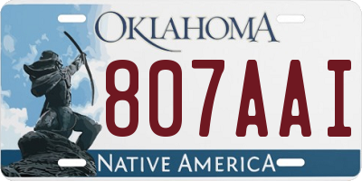 OK license plate 807AAI