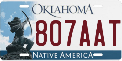 OK license plate 807AAT