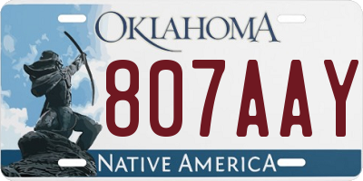 OK license plate 807AAY