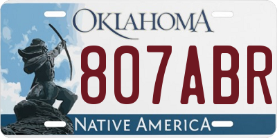 OK license plate 807ABR