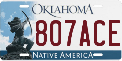 OK license plate 807ACE