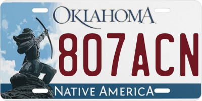 OK license plate 807ACN