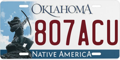 OK license plate 807ACU