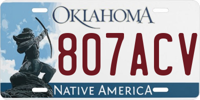 OK license plate 807ACV