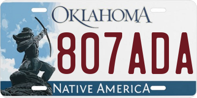 OK license plate 807ADA