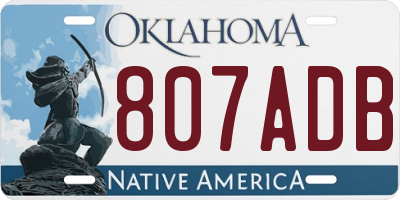 OK license plate 807ADB
