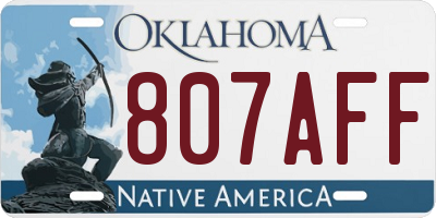 OK license plate 807AFF
