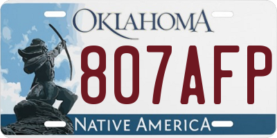 OK license plate 807AFP