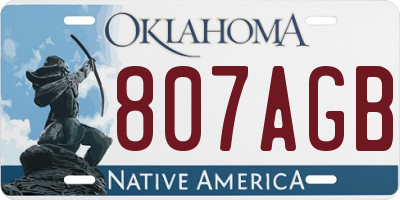 OK license plate 807AGB