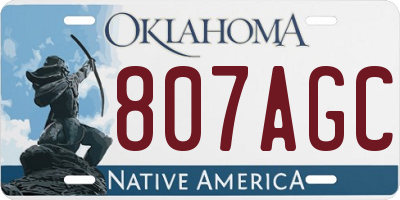 OK license plate 807AGC