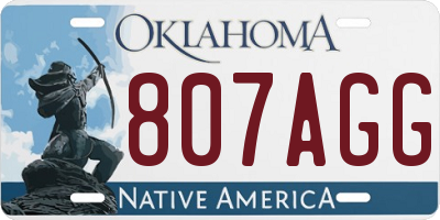 OK license plate 807AGG