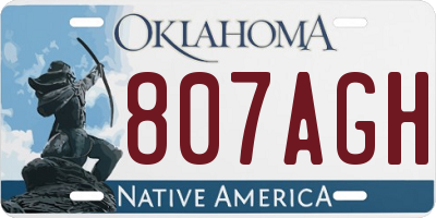 OK license plate 807AGH