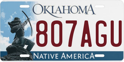 OK license plate 807AGU