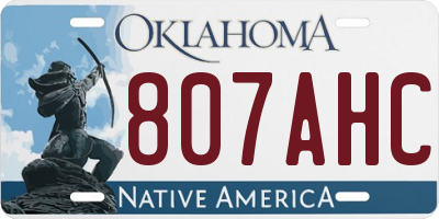 OK license plate 807AHC