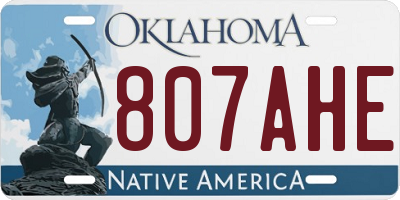 OK license plate 807AHE