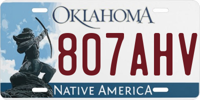 OK license plate 807AHV