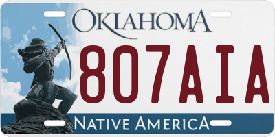 OK license plate 807AIA
