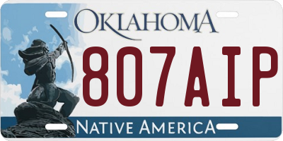 OK license plate 807AIP