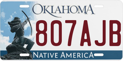 OK license plate 807AJB