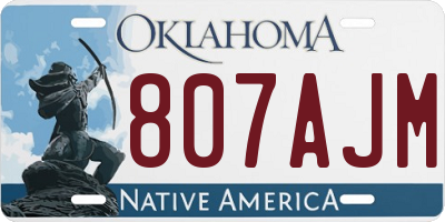 OK license plate 807AJM