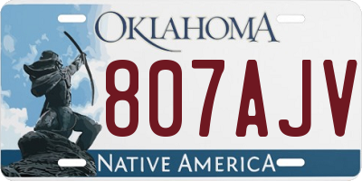 OK license plate 807AJV