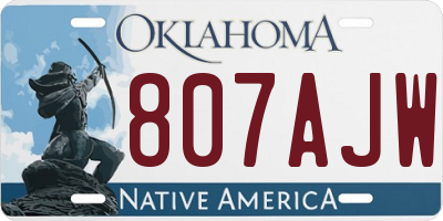 OK license plate 807AJW