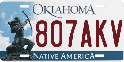 OK license plate 807AKV
