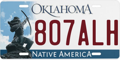 OK license plate 807ALH