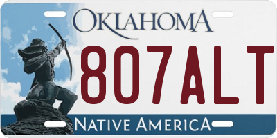 OK license plate 807ALT