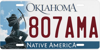 OK license plate 807AMA