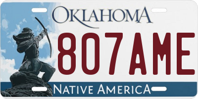 OK license plate 807AME