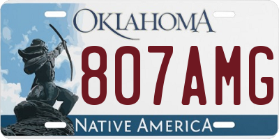 OK license plate 807AMG