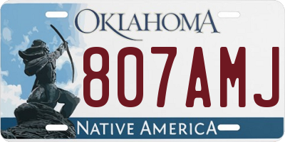 OK license plate 807AMJ