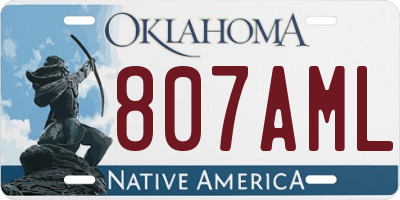 OK license plate 807AML