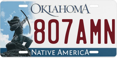 OK license plate 807AMN