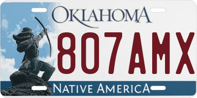 OK license plate 807AMX