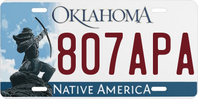 OK license plate 807APA