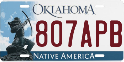 OK license plate 807APB
