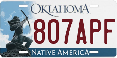 OK license plate 807APF