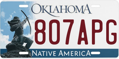 OK license plate 807APG