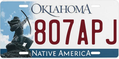 OK license plate 807APJ